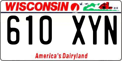 WI license plate 610XYN