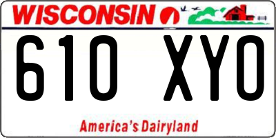 WI license plate 610XYO
