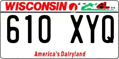 WI license plate 610XYQ