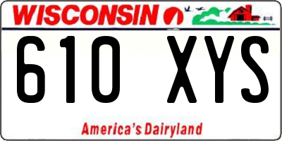 WI license plate 610XYS