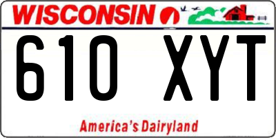 WI license plate 610XYT