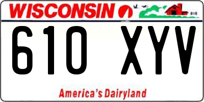 WI license plate 610XYV