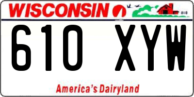 WI license plate 610XYW