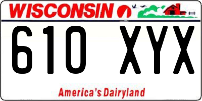 WI license plate 610XYX