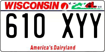 WI license plate 610XYY