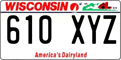 WI license plate 610XYZ