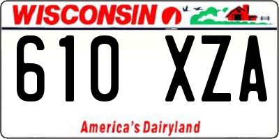 WI license plate 610XZA