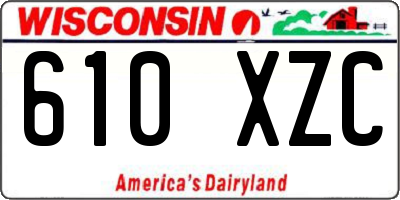 WI license plate 610XZC