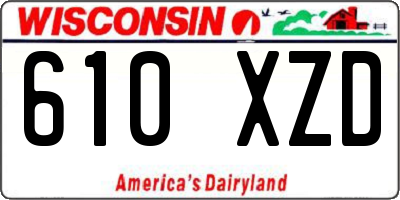 WI license plate 610XZD