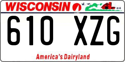 WI license plate 610XZG