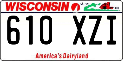 WI license plate 610XZI