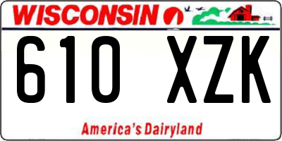 WI license plate 610XZK