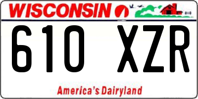 WI license plate 610XZR