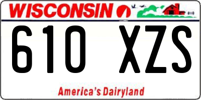 WI license plate 610XZS