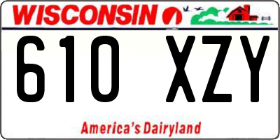 WI license plate 610XZY