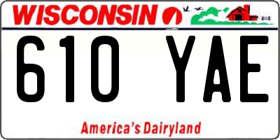 WI license plate 610YAE