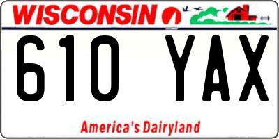 WI license plate 610YAX