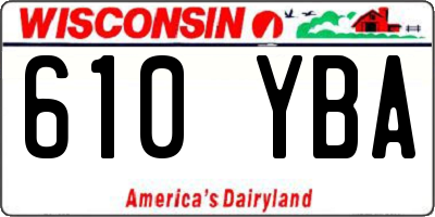 WI license plate 610YBA