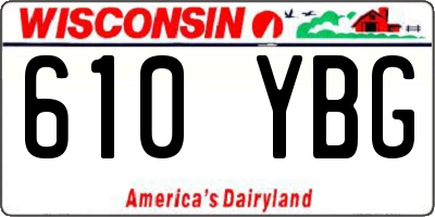 WI license plate 610YBG