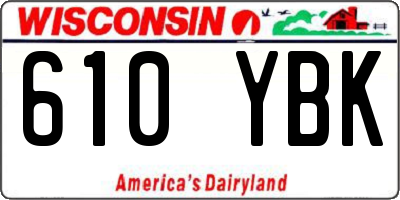 WI license plate 610YBK