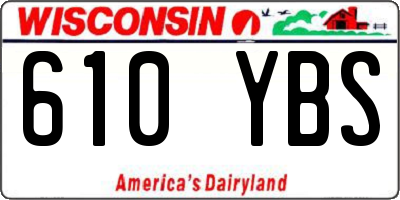 WI license plate 610YBS