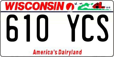 WI license plate 610YCS