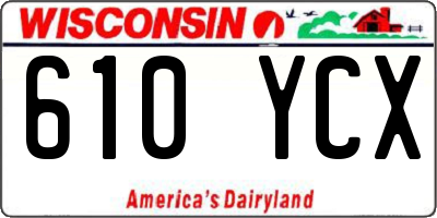 WI license plate 610YCX