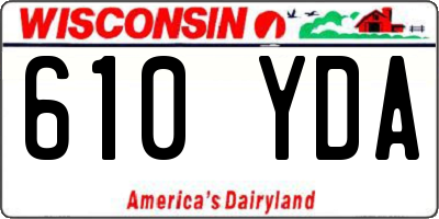 WI license plate 610YDA