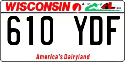 WI license plate 610YDF