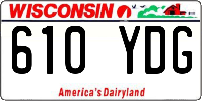 WI license plate 610YDG