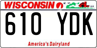 WI license plate 610YDK