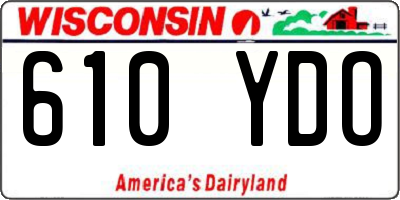 WI license plate 610YDO