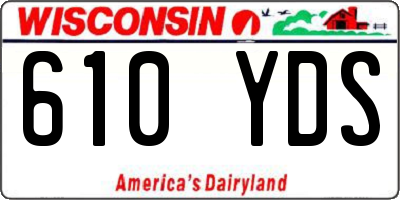 WI license plate 610YDS