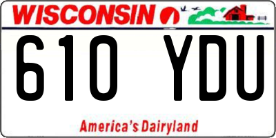 WI license plate 610YDU