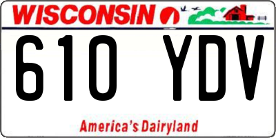 WI license plate 610YDV