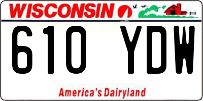 WI license plate 610YDW
