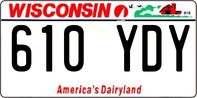 WI license plate 610YDY