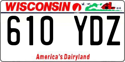 WI license plate 610YDZ