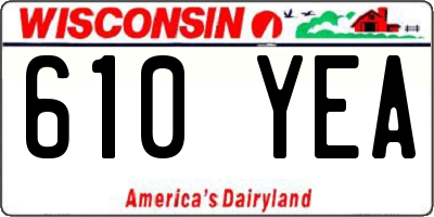 WI license plate 610YEA