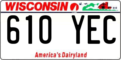 WI license plate 610YEC