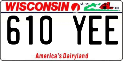 WI license plate 610YEE