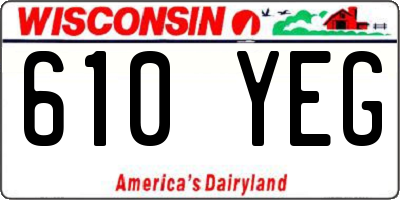 WI license plate 610YEG