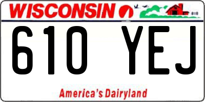 WI license plate 610YEJ