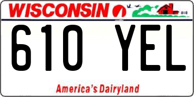 WI license plate 610YEL