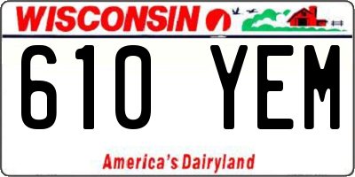 WI license plate 610YEM