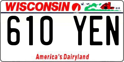 WI license plate 610YEN