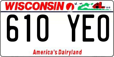 WI license plate 610YEO