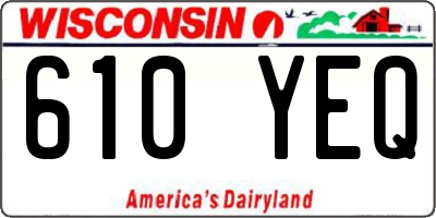 WI license plate 610YEQ
