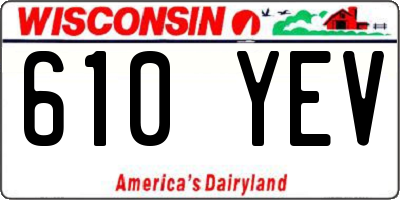 WI license plate 610YEV