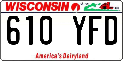 WI license plate 610YFD